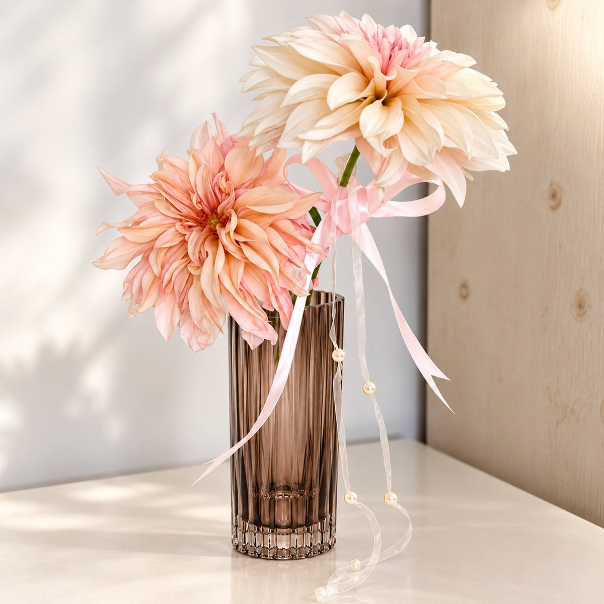 Elle Glass Vase - Brandy