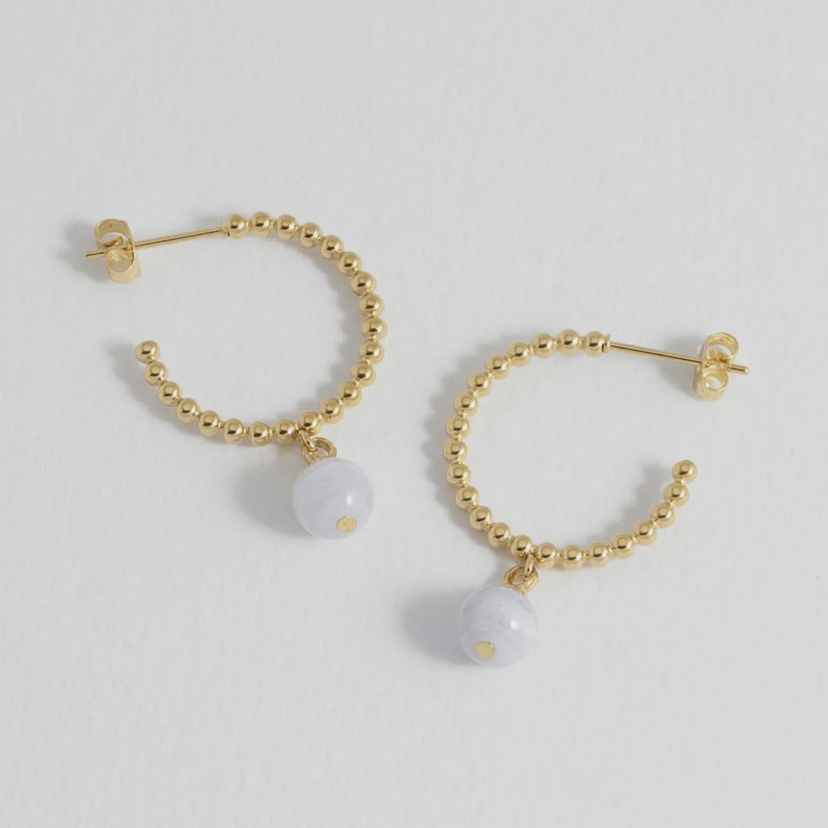 Estella Bartlett Coco Blue Lace Agate Hoop Earrings