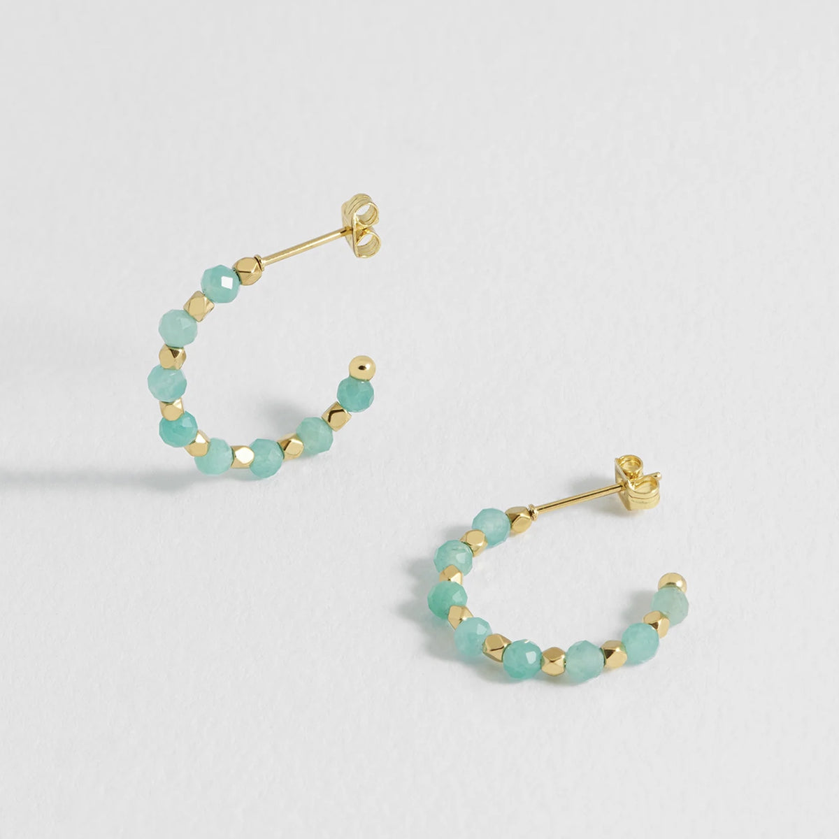 Estella Bartlett Coco Tourmaline Hoop Earrings - Amazonite
