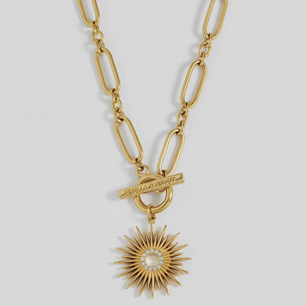 Estella Bartlett The Edit Collection CZ Sunburst T-Bar Necklace