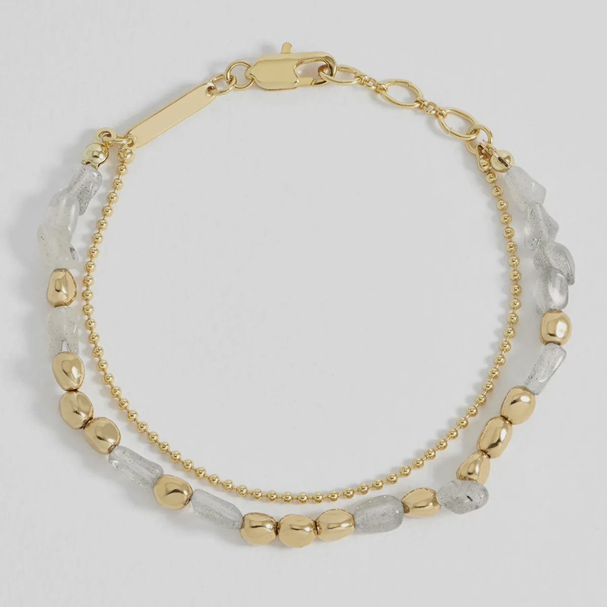 Estella Bartlett The Edit Collection Double Chain Bracelet - Pebble Labradorite