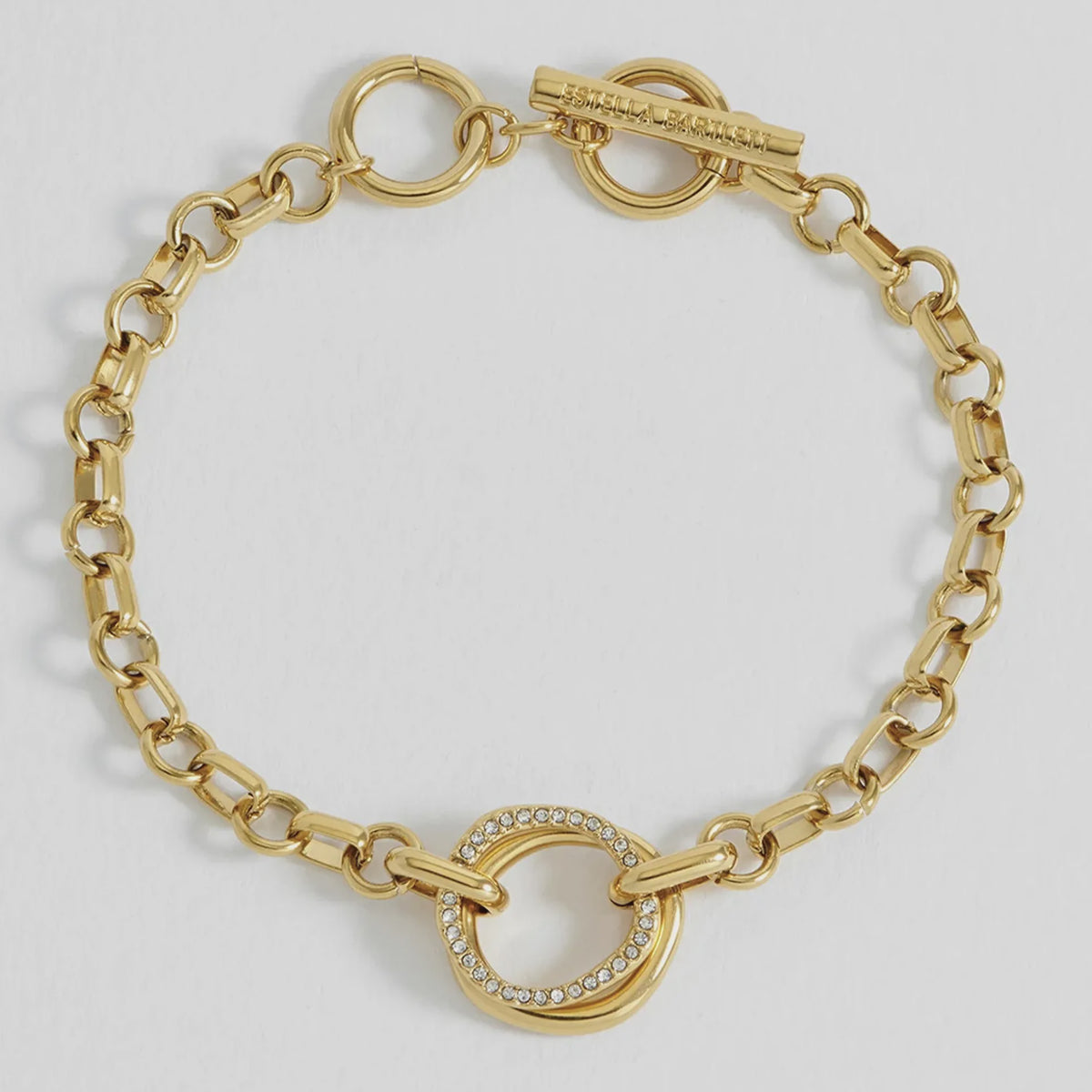 Estella Bartlett The Edit Collection Molten Ring Pave T-Bar Bracelet