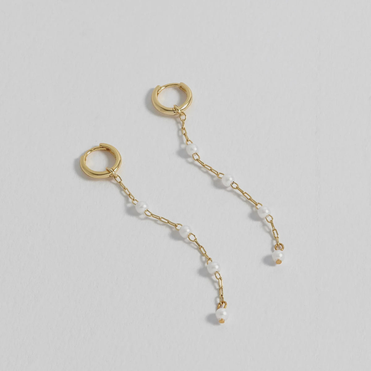 Estella Bartlett The Edit Collection Pearl Chain Drop Huggie Earrings