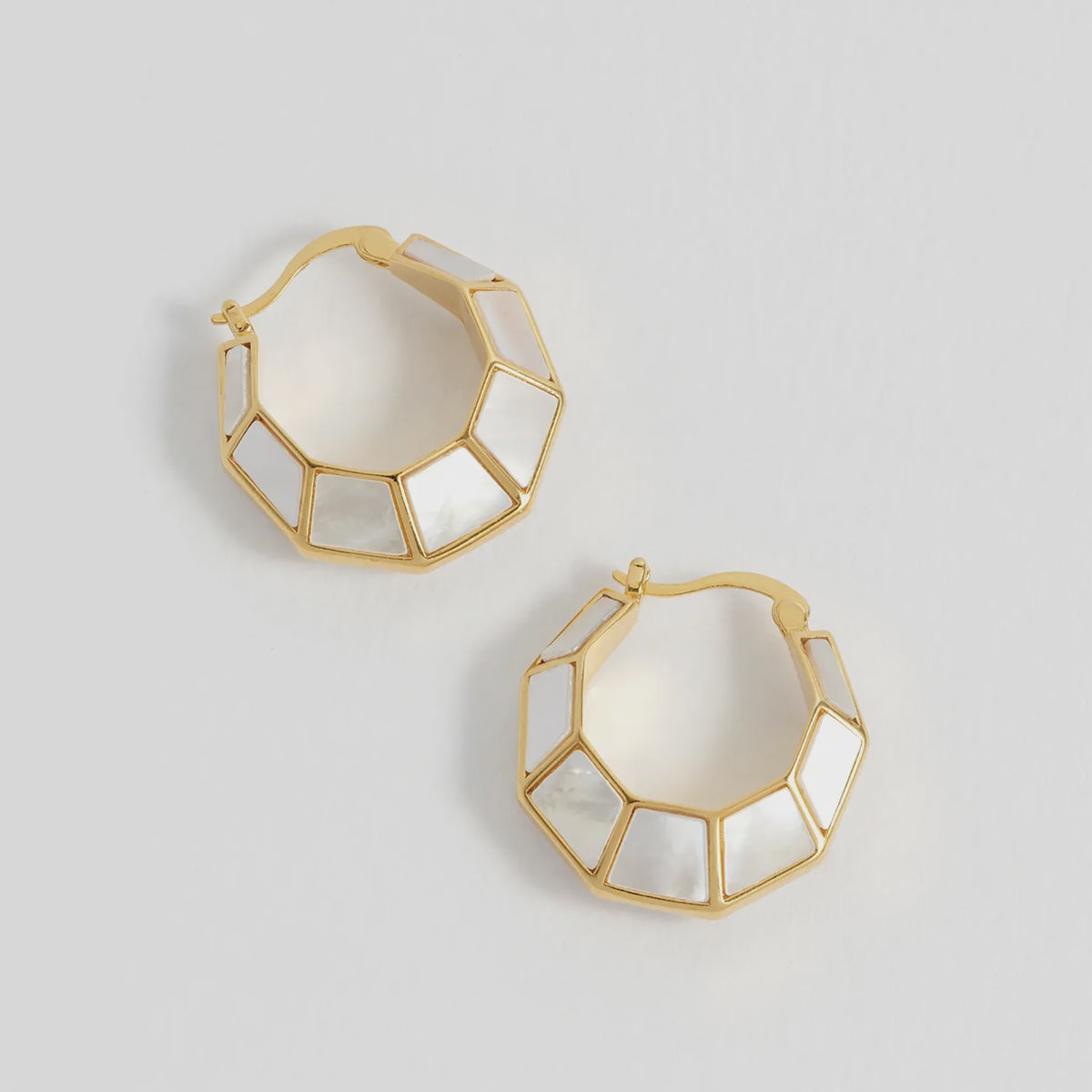 Estella Bartlett The Edit Collection Pearl Octagon Hinge Hoop Earrings