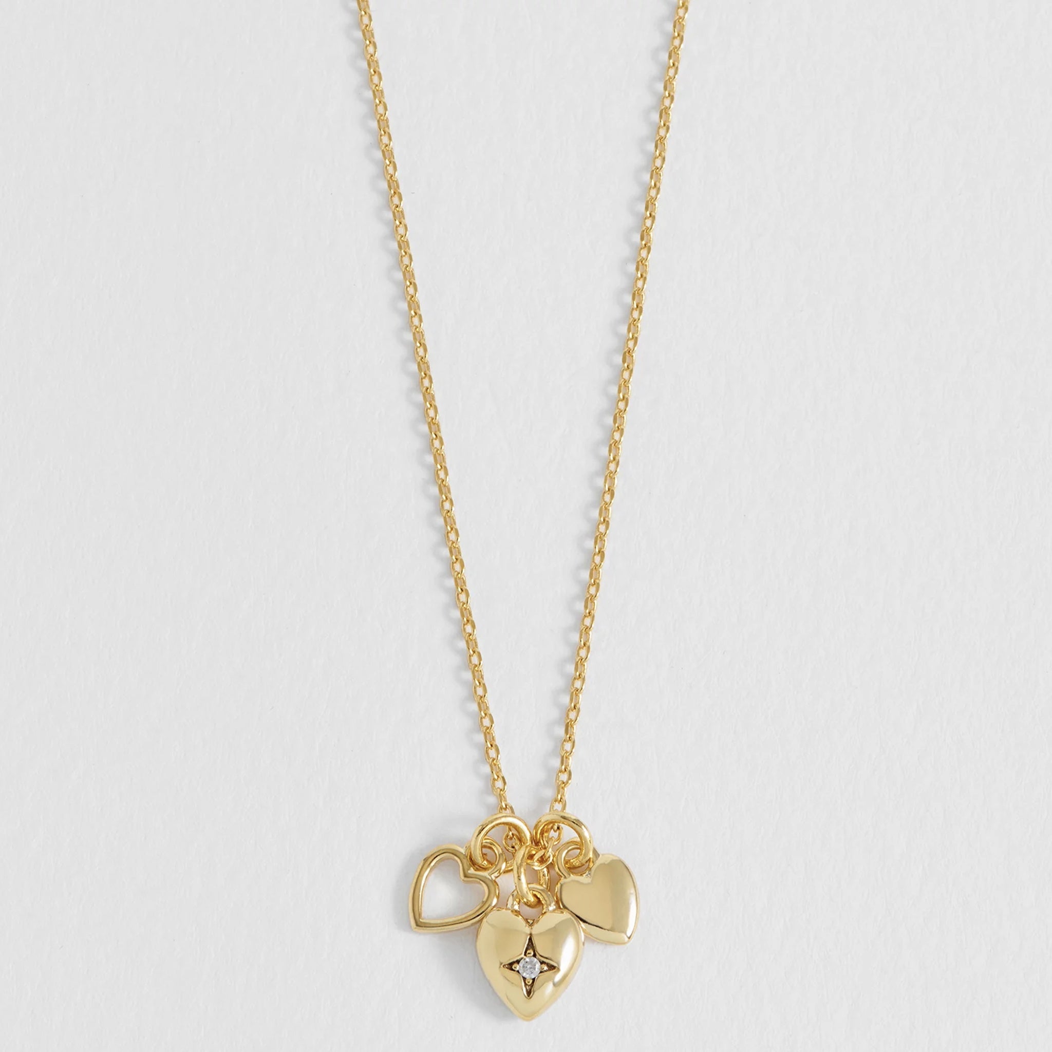 Estella Bartlett Triple Heart Charm Necklace