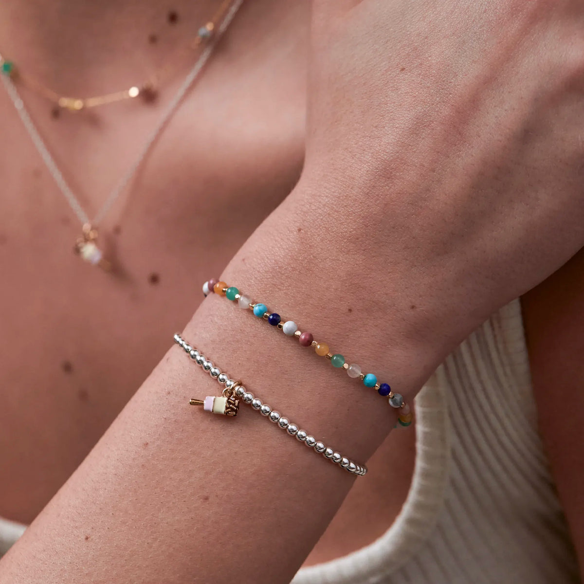 Estella Bartlett Wellness Collection Amelia Bracelet - Mixed Gemstones