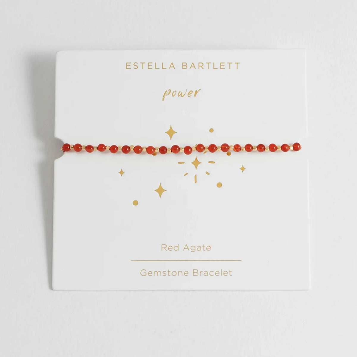 Estella Bartlett Amelia gemstone bracelet on its printed presentation card