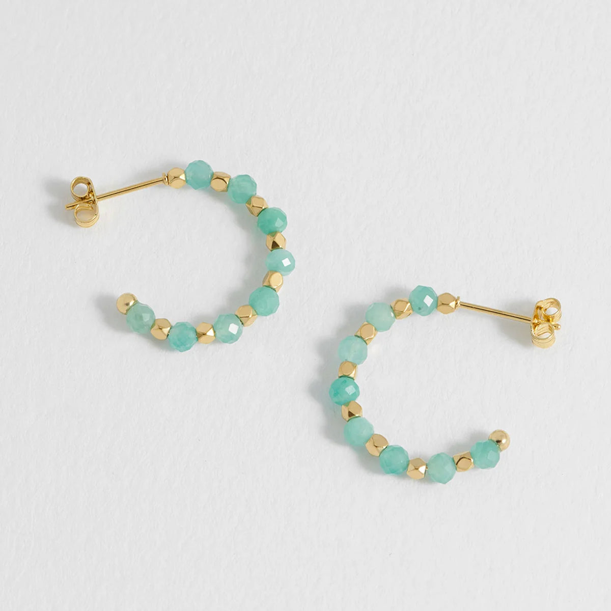 Estella Bartlett Coco Tourmaline Hoop Earrings - Amazonite