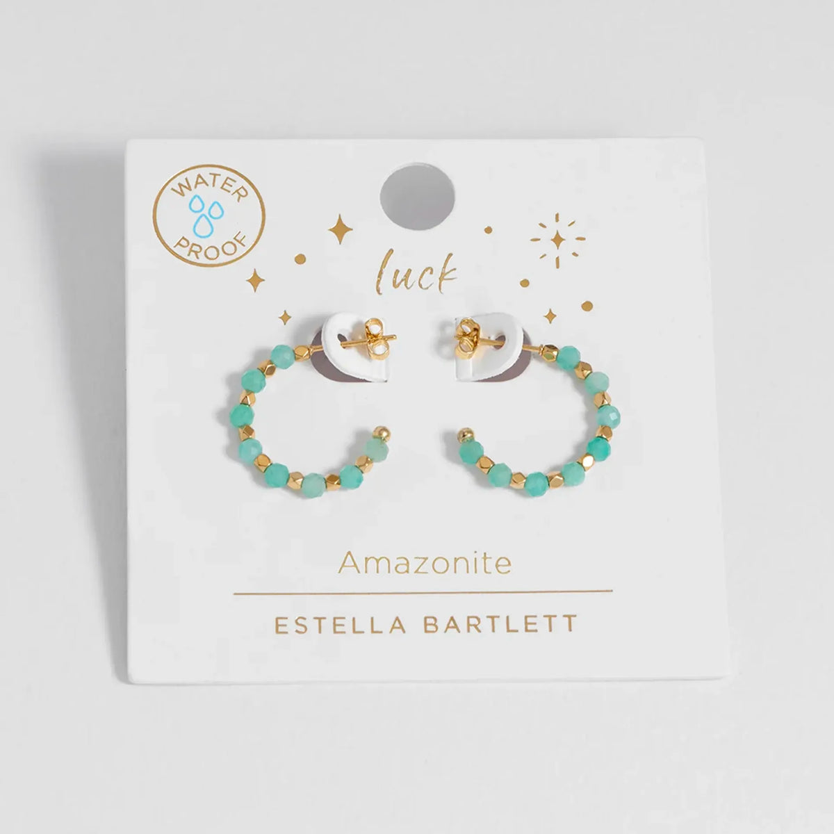Estella Bartlett Coco Tourmaline Hoop Earrings - Amazonite