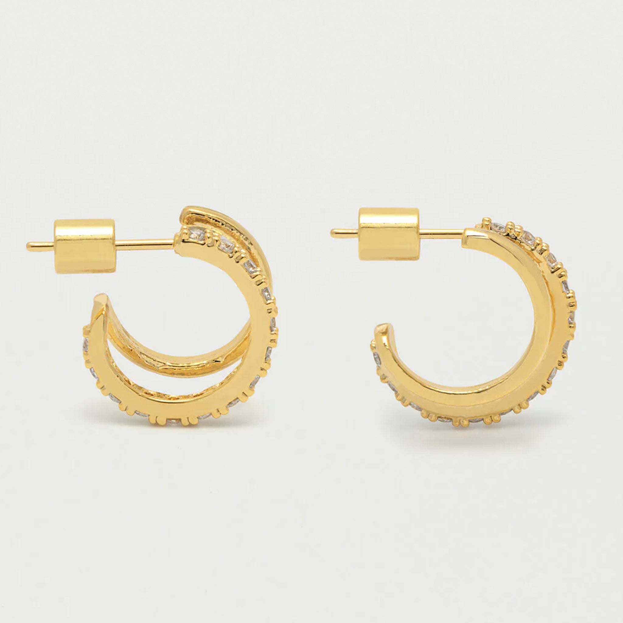 Estella Bartlett Double Illusion Hoop Pave Earrings