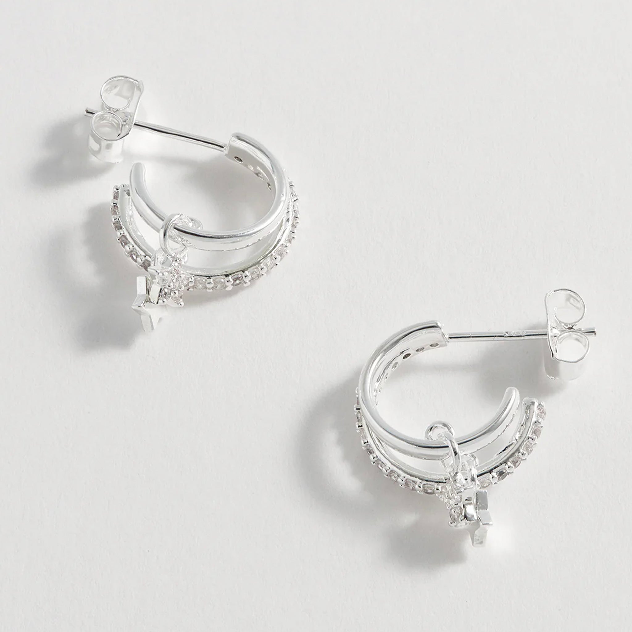 Estella Bartlett Duo Pave Star Hoops