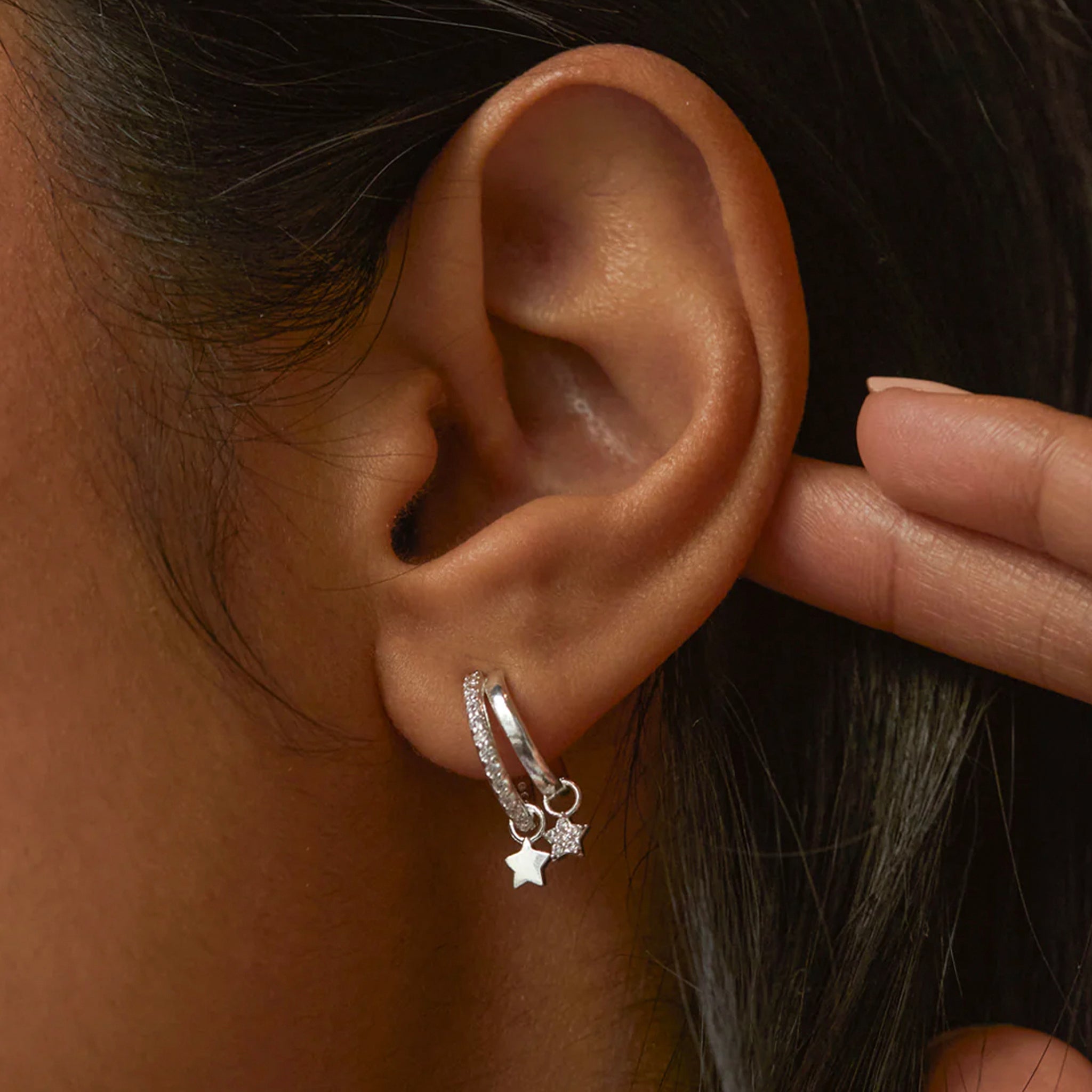 Estella Bartlett Duo Pave Star Hoops