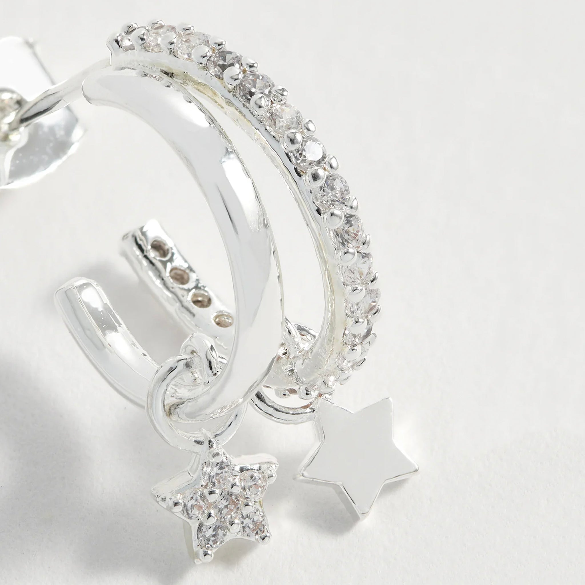 Estella Bartlett Duo Pave Star Hoops