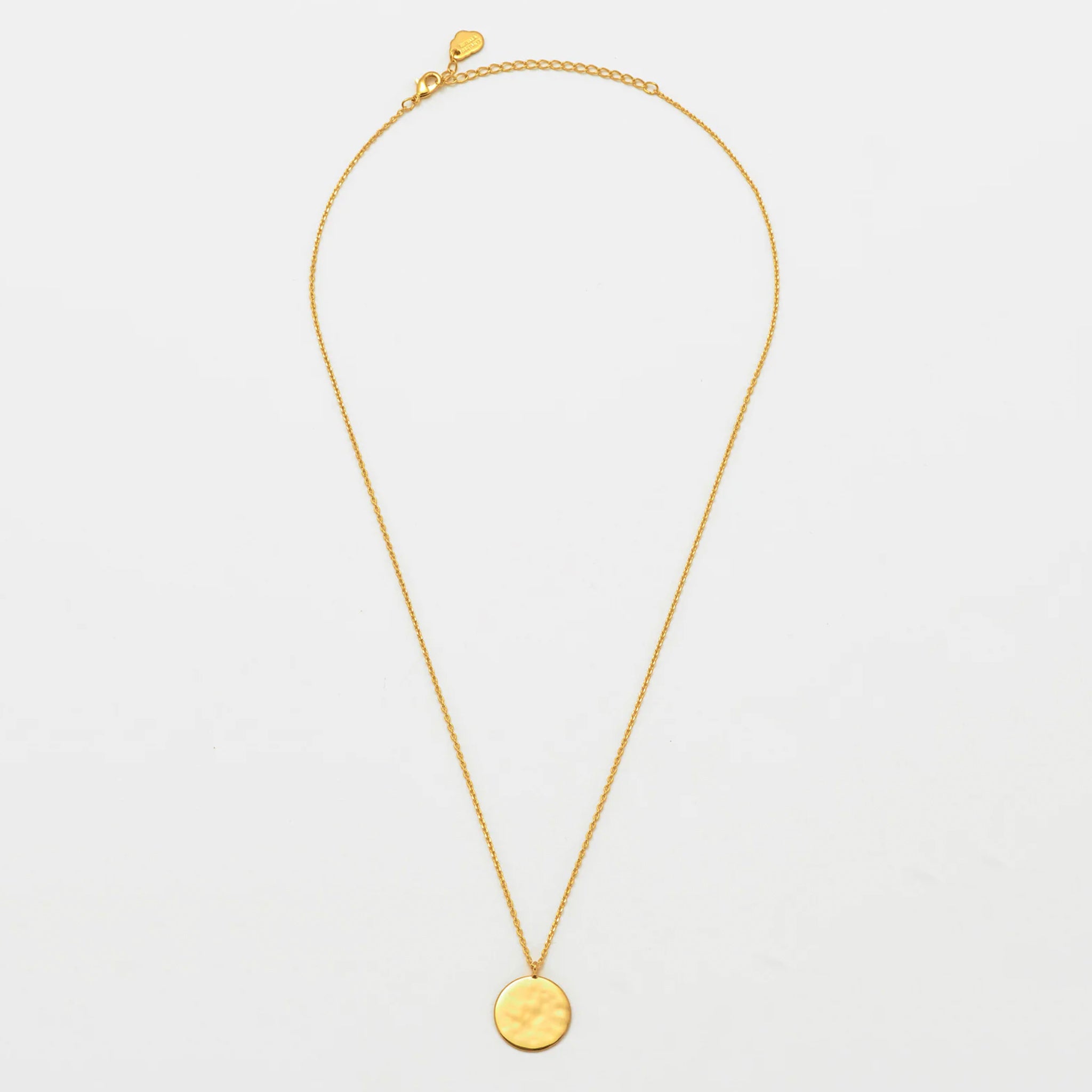 Estella Bartlett Hammered Disc Pendant Necklace