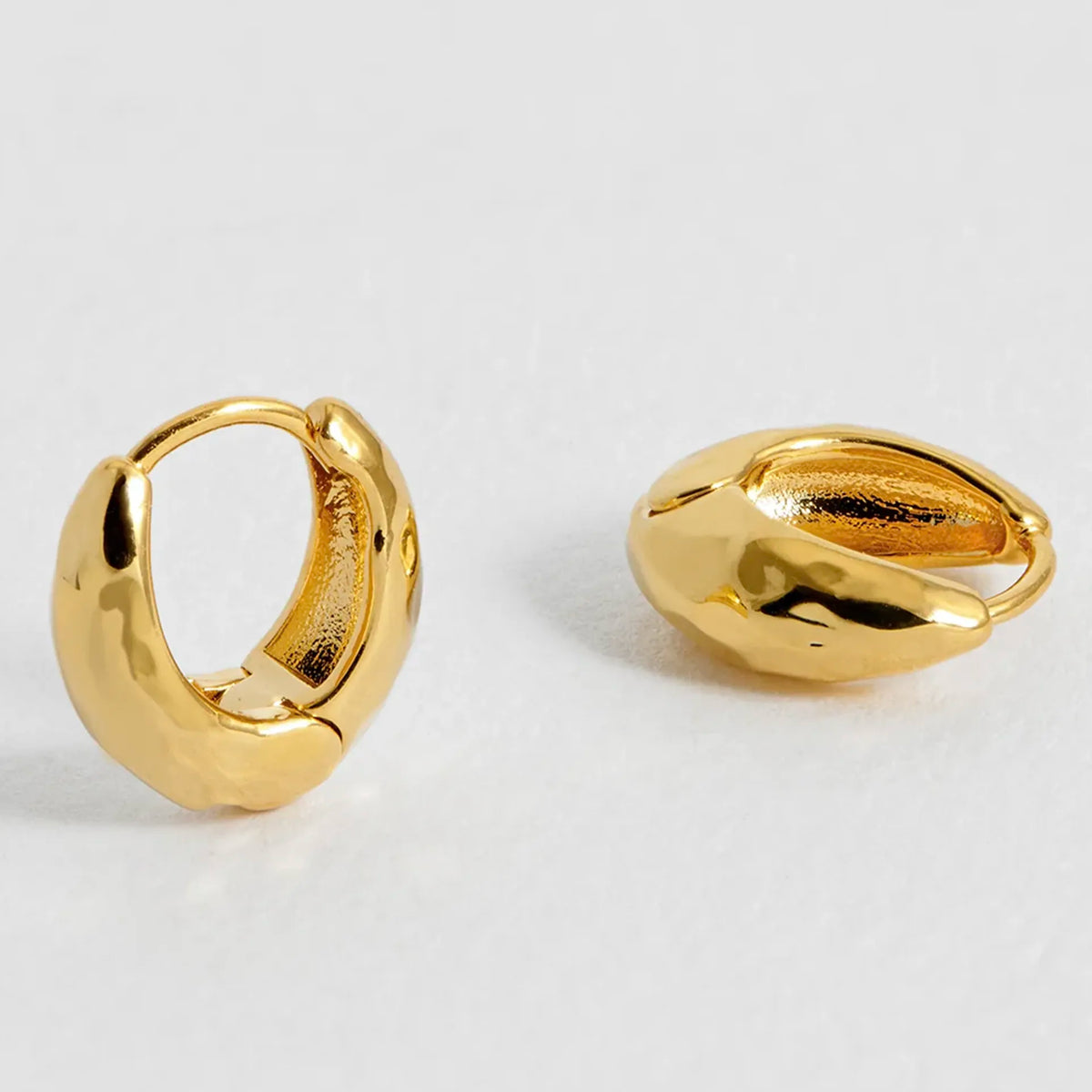 Estella Bartlett Hammered Huggie Hoop Earrings
