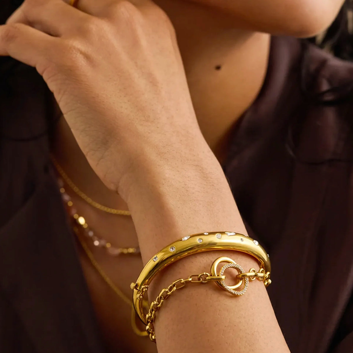 Estella Bartlett The Edit Collection CZ Domed Bangle
