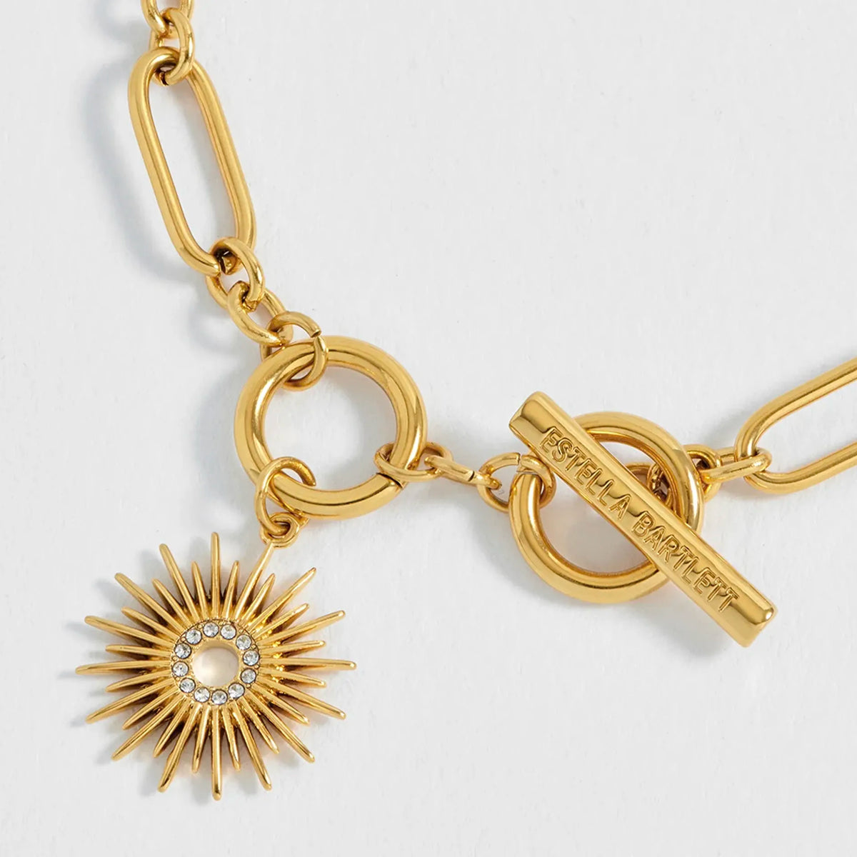Estella Bartlett The Edit Collection CZ Sunburst T-Bar Bracelet