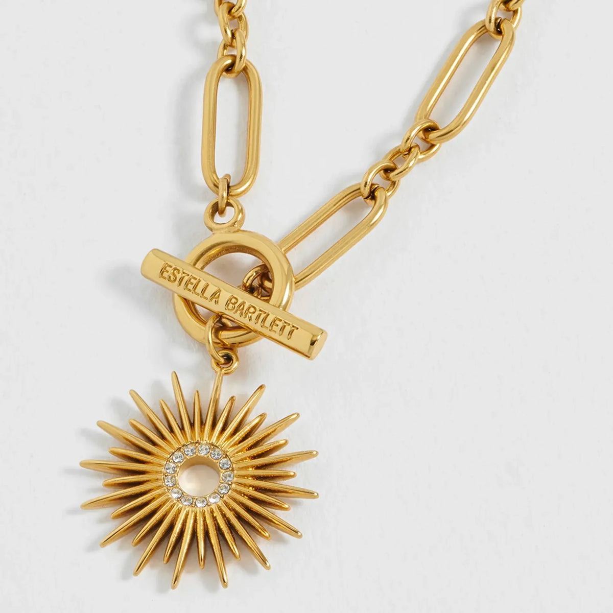 Estella Bartlett The Edit Collection CZ Sunburst T-Bar Necklace