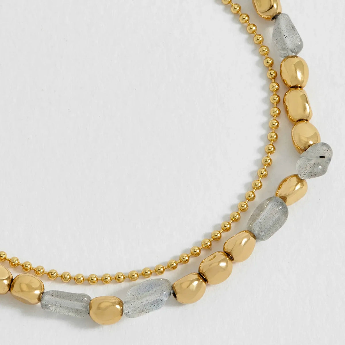 Estella Bartlett The Edit Collection Double Chain Bracelet - Pebble Labradorite