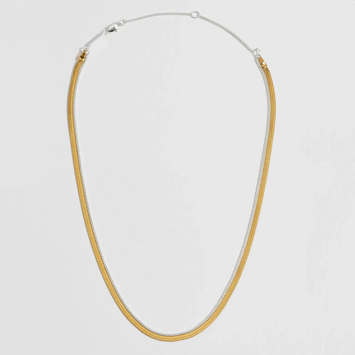 Estella Bartlett The Edit Collection Mixed Metal Herringbone Chain Double Necklace