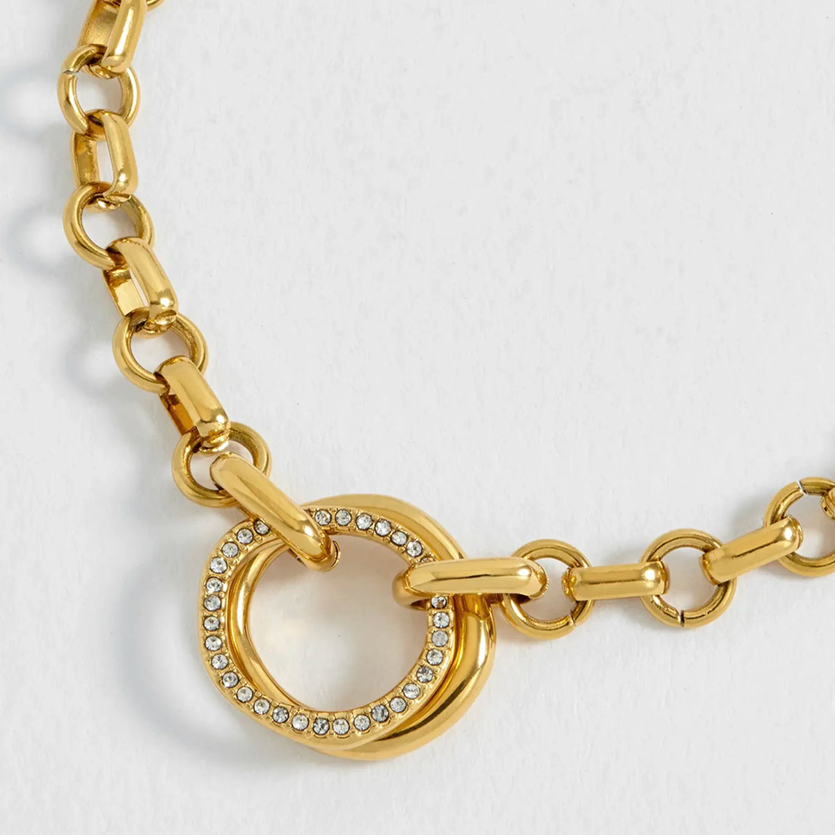 Estella Bartlett The Edit Collection Molten Ring Pave T-Bar Bracelet