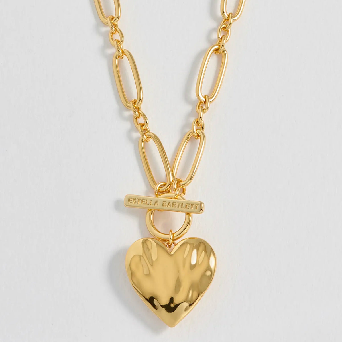 Estella Bartlett The Edit Collection Oversized Molten Heart T-Bar Necklace