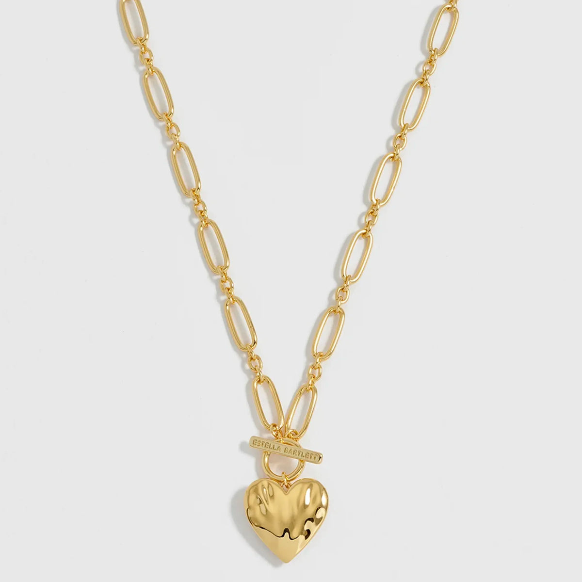 Estella Bartlett The Edit Collection Oversized Molten Heart T-Bar Necklace
