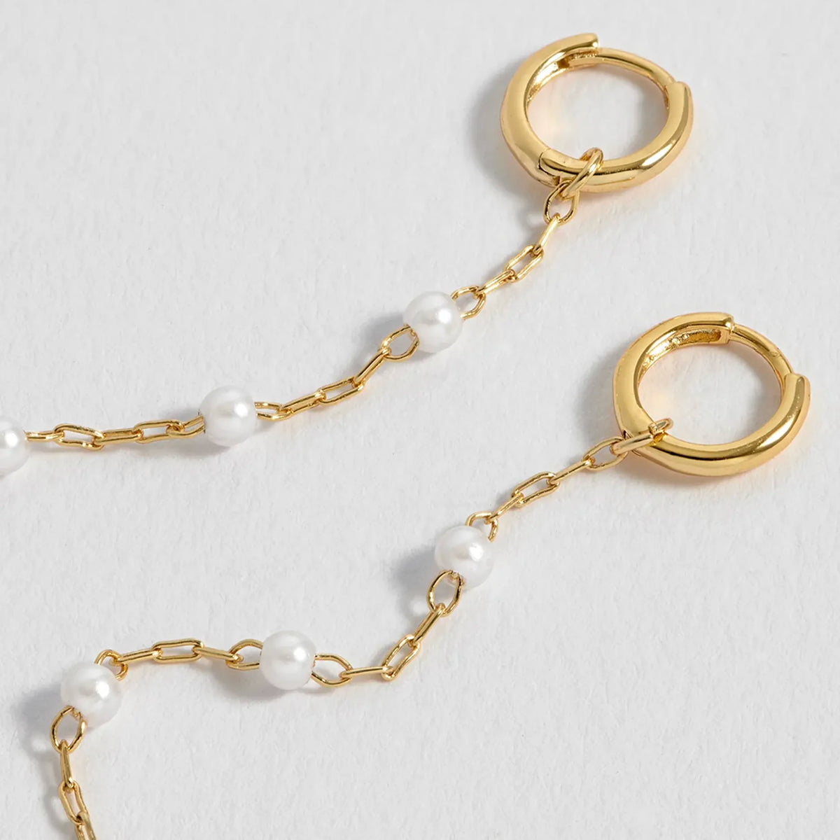 Estella Bartlett The Edit Collection Pearl Chain Drop Huggie Earrings