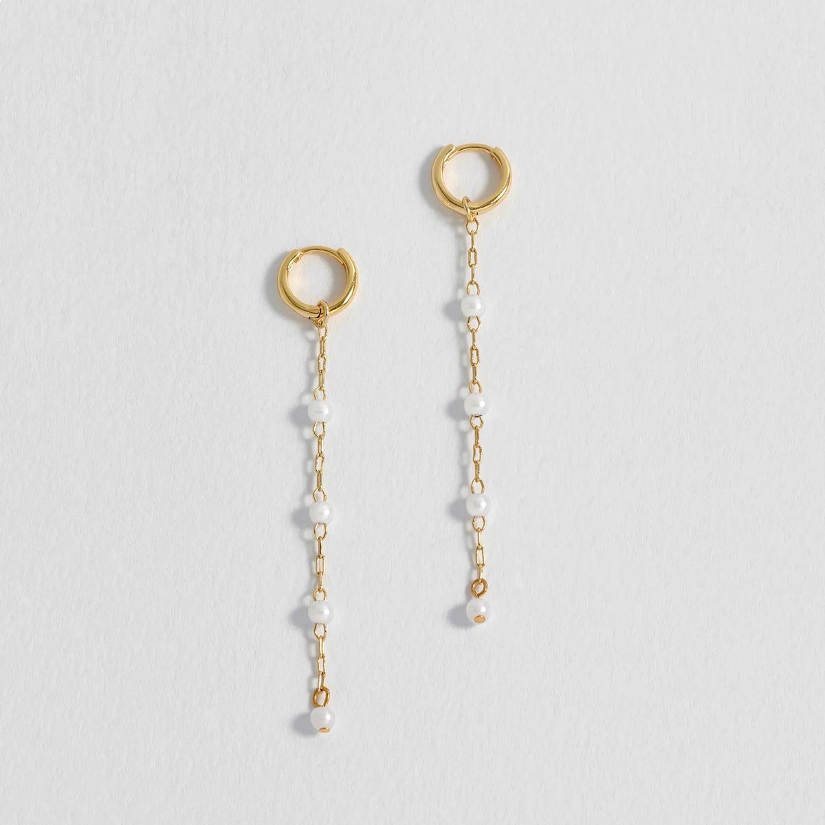 Estella Bartlett The Edit Collection Pearl Chain Drop Huggie Earrings