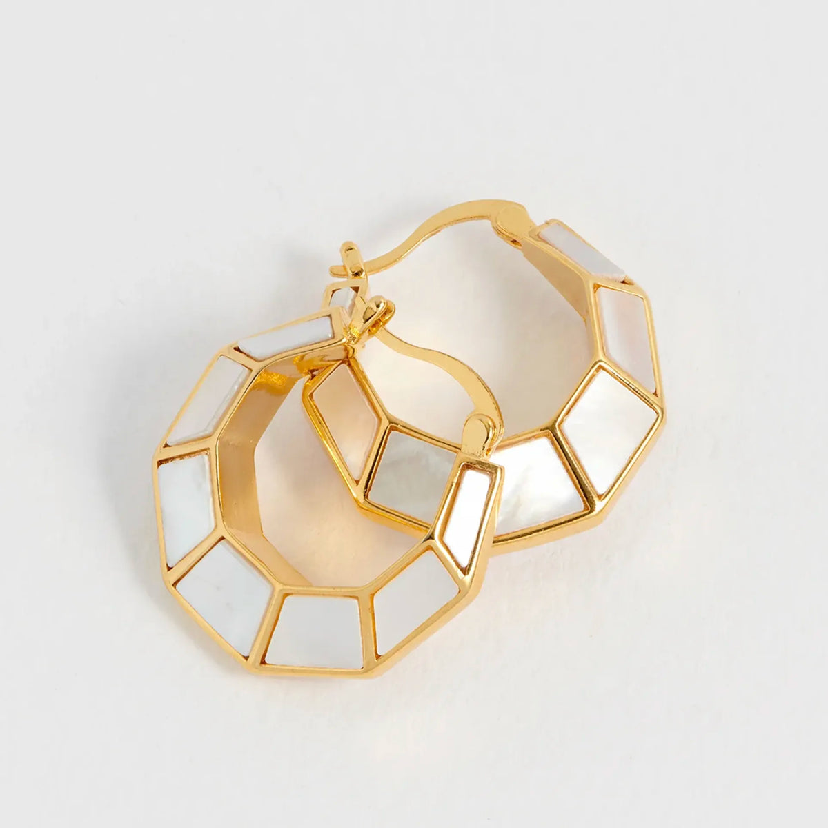 Estella Bartlett The Edit Collection Pearl Octagon Hinge Hoop Earrings