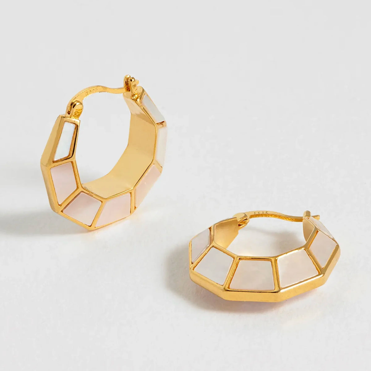 Estella Bartlett The Edit Collection Pearl Octagon Hinge Hoop Earrings