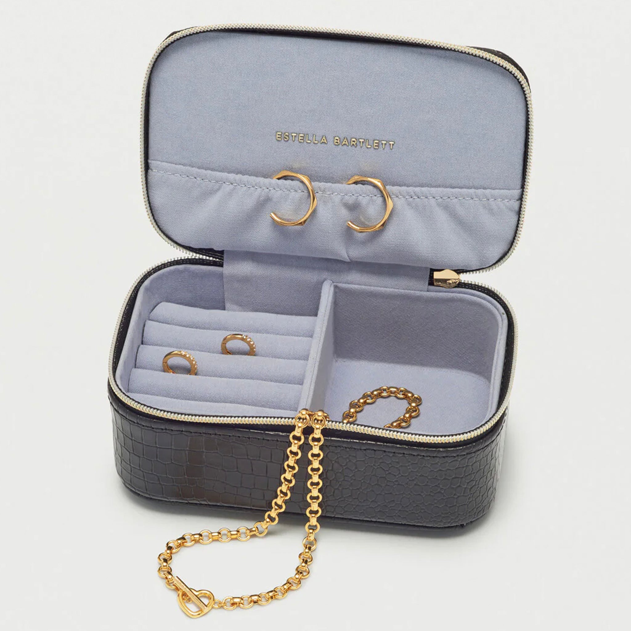 Estella Bartlett Treasure Me Mini Jewellery Box - Black Croc