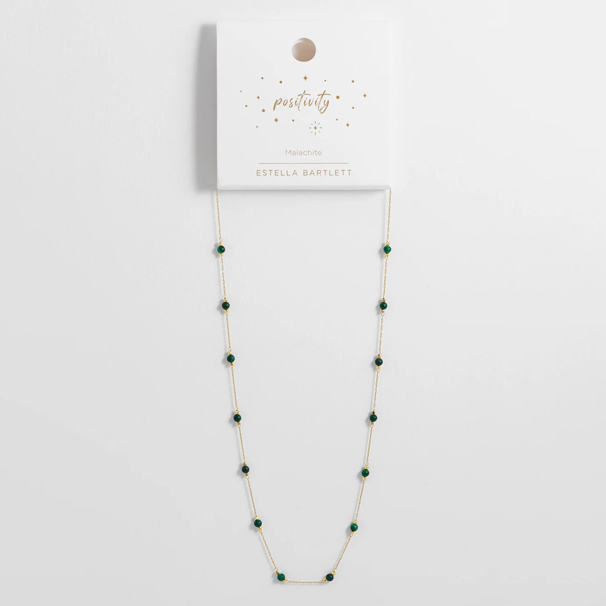 Estella Bartlett Wellness Beaded Chain Necklace - Malachite