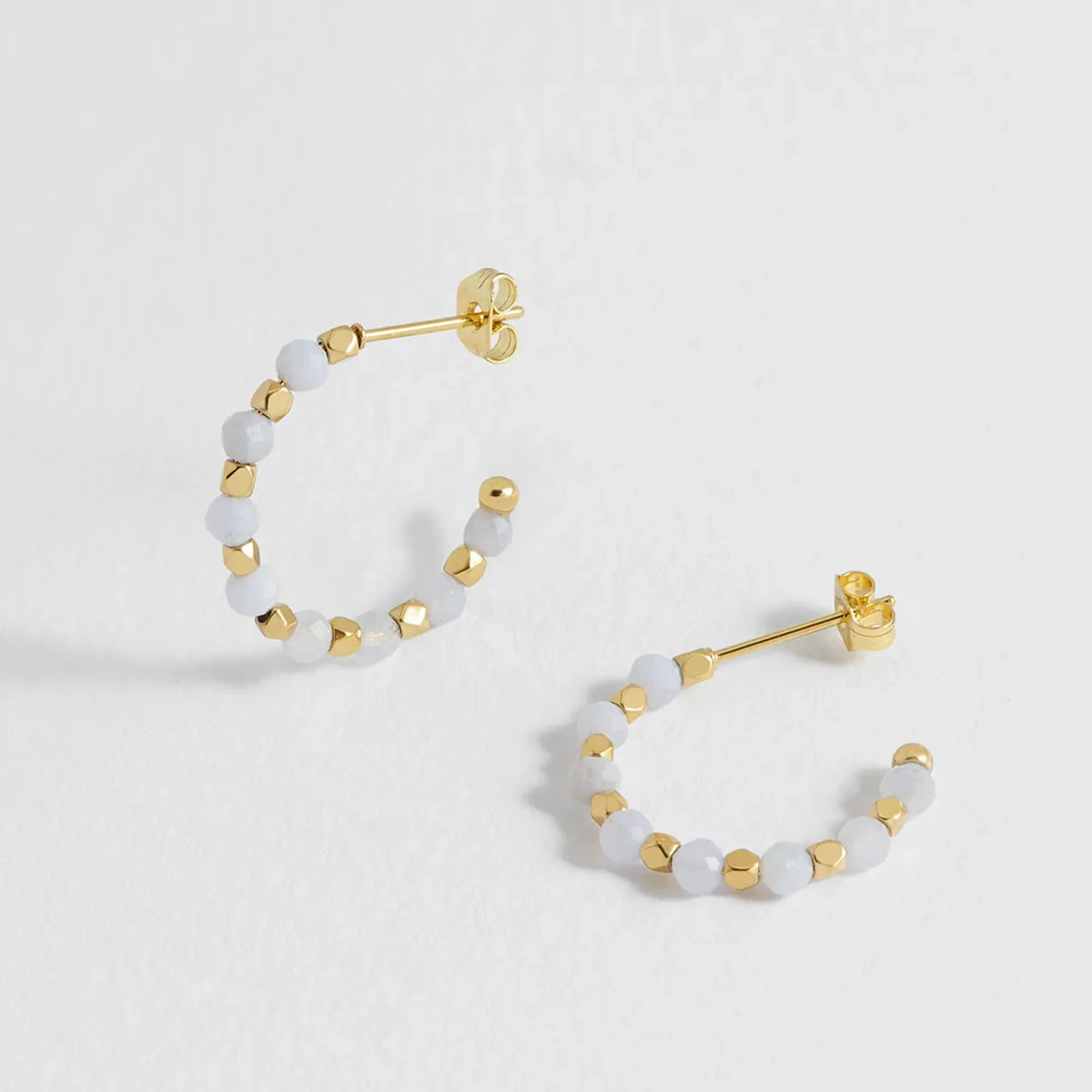 Estella Bartlett Wellness Collection Coco Hoop Earrings - Blue Lace Agate