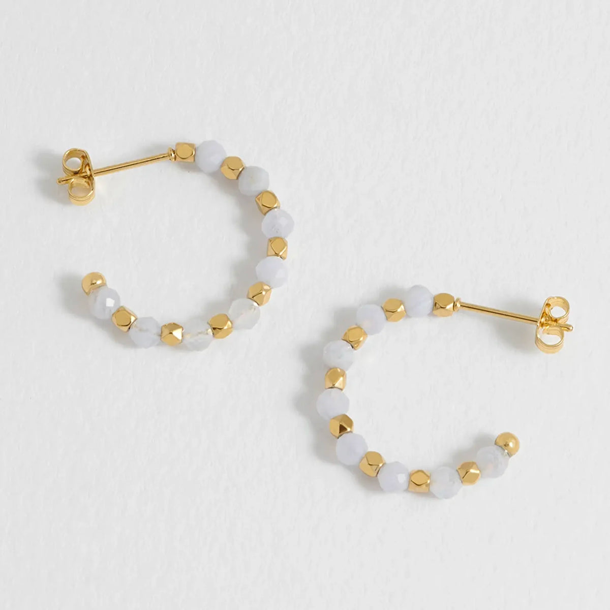 Estella Bartlett Wellness Collection Coco Hoop Earrings - Blue Lace Agate