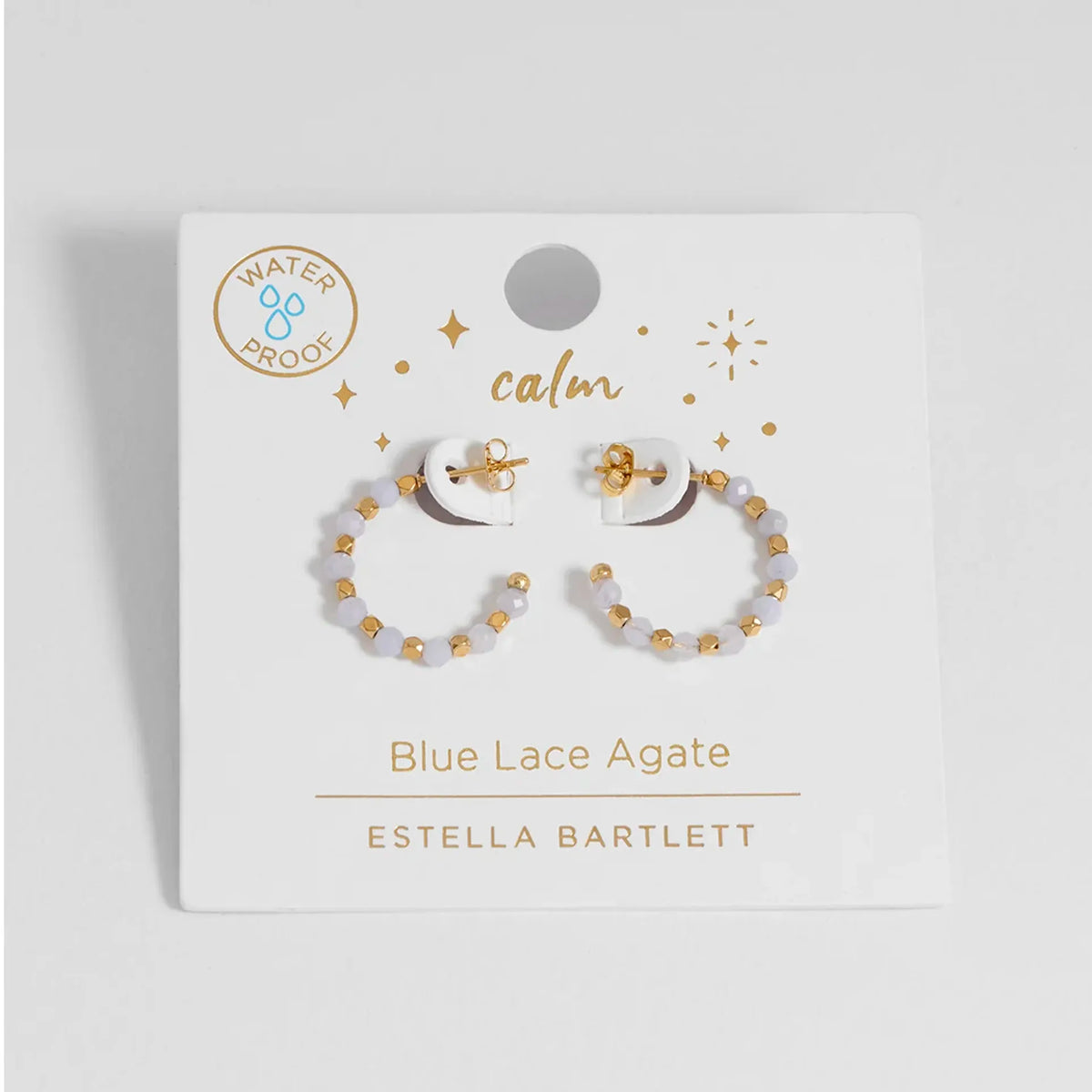 Estella Bartlett Wellness Collection Coco Hoop Earrings - Blue Lace Agate