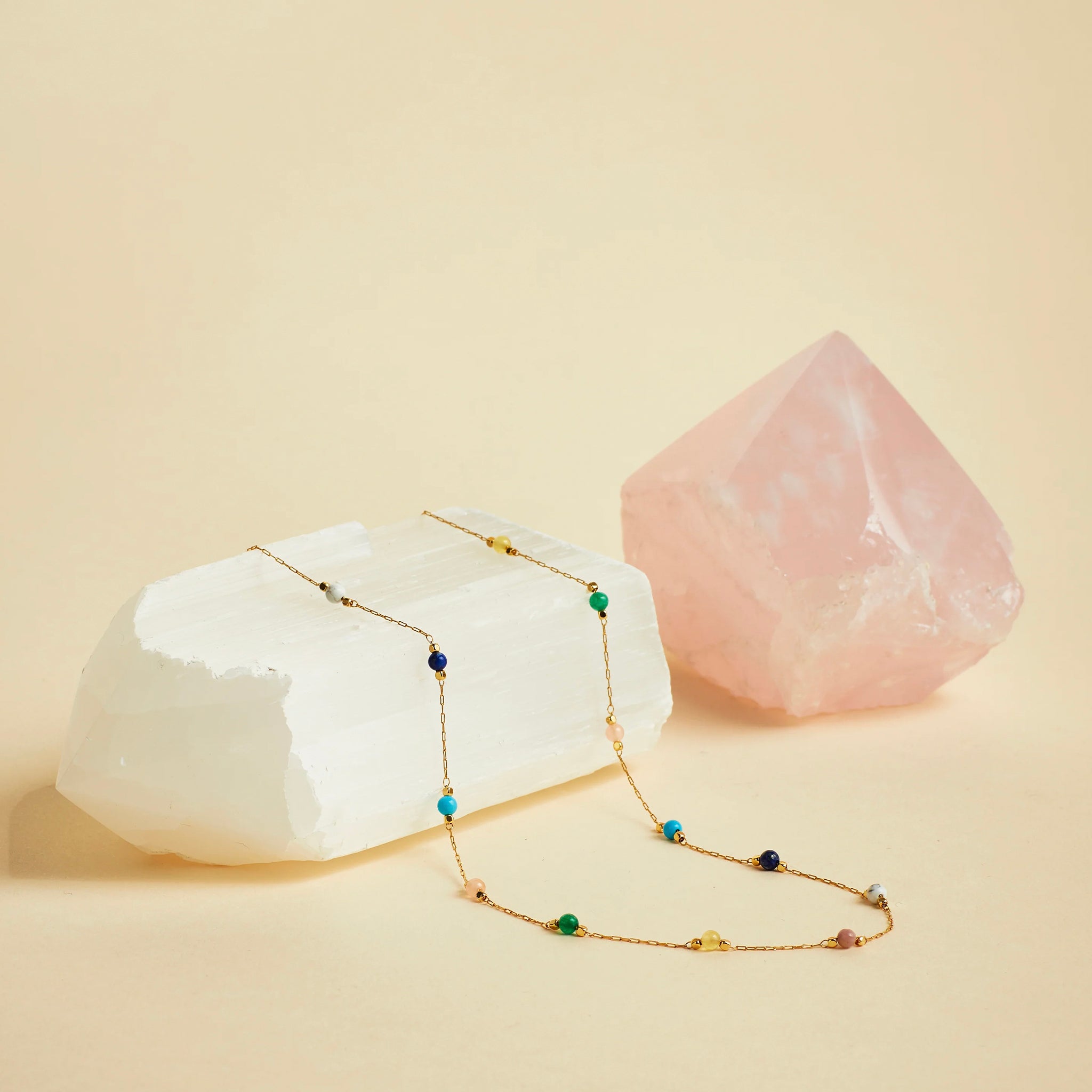 Estella Bartlett Wellness Beaded Chain Necklace - Mixed Stone