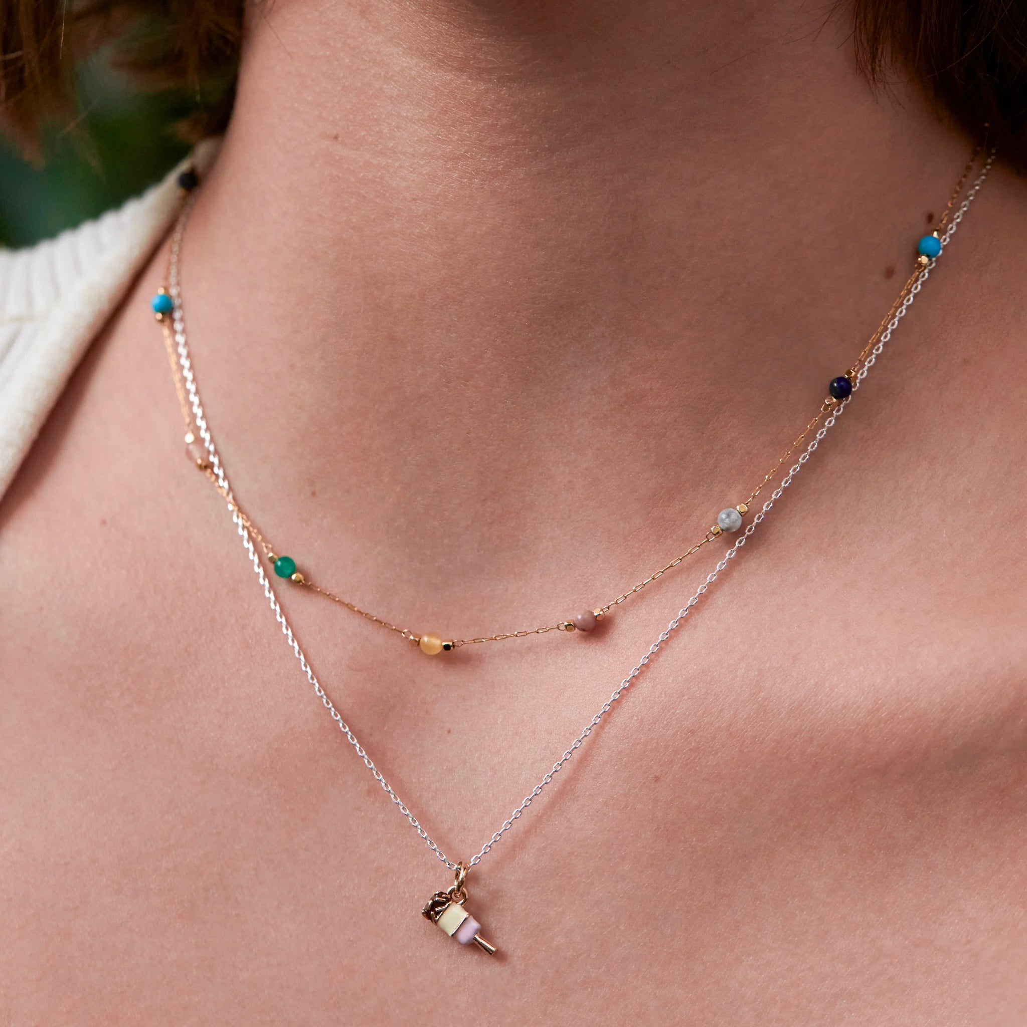 Estella Bartlett Wellness Beaded Chain Necklace - Mixed Stone