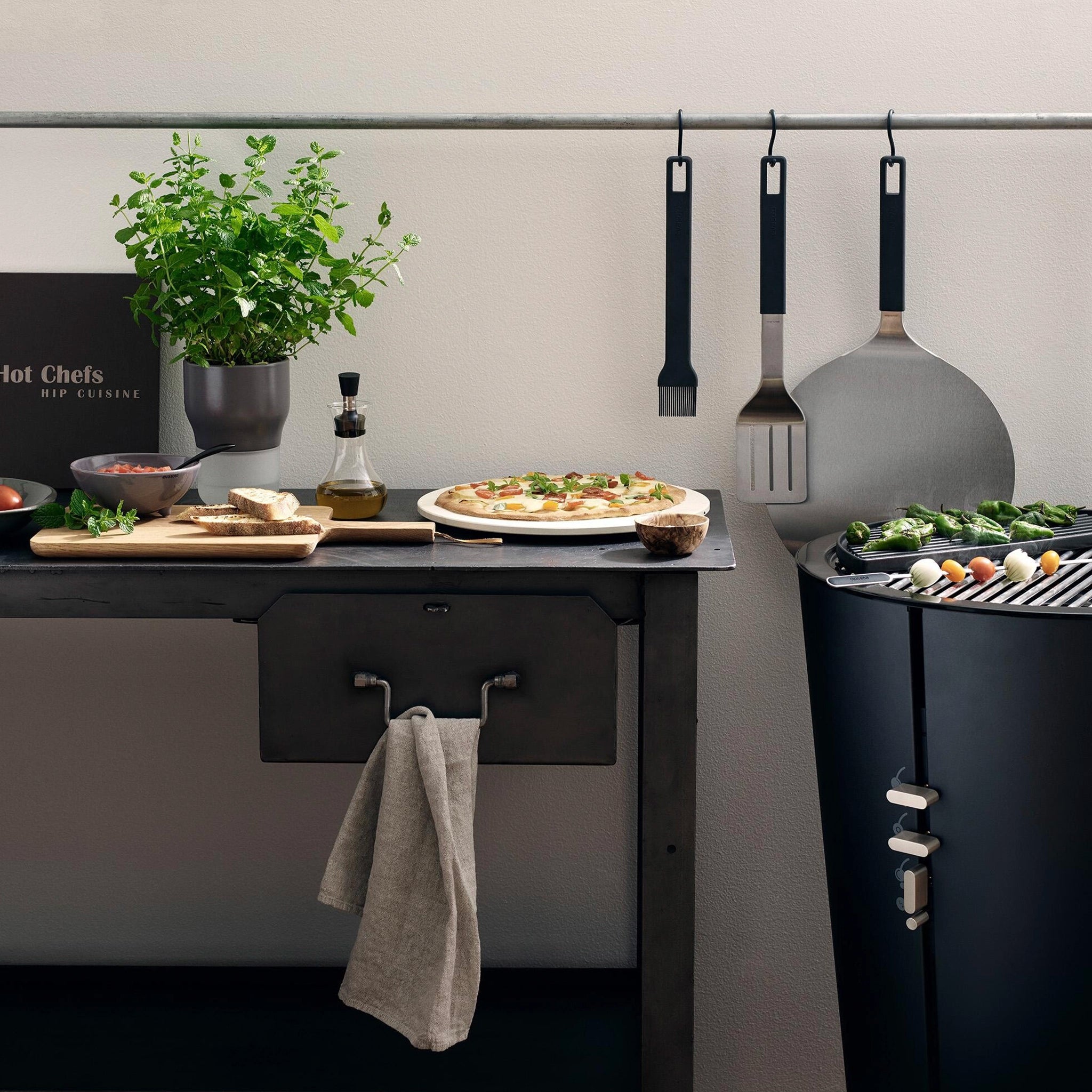 Eva Solo Clear Glass Dressing shaker in a kitchen.