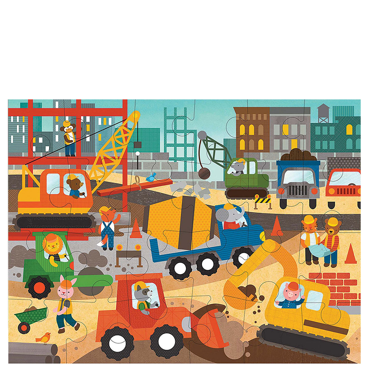 Floor Puzzle Construction Site Tea Pea