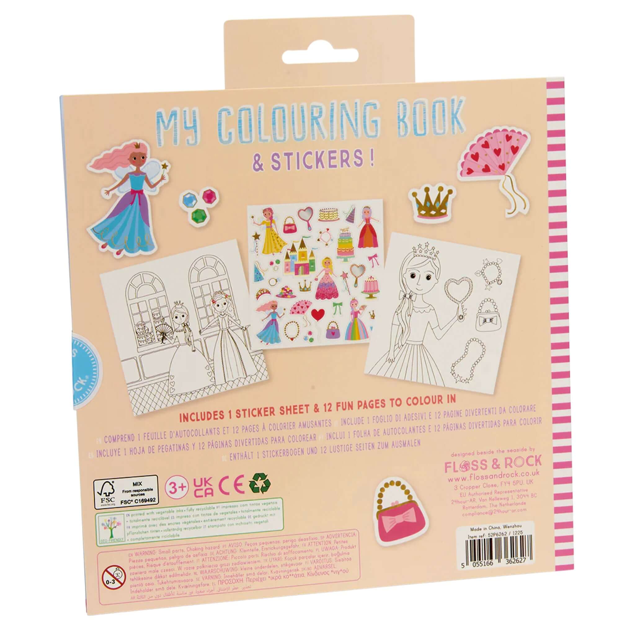 Floss & Rock My Colouring Book Scribble Sniff - Princess back cover with stickers and coloring pages.