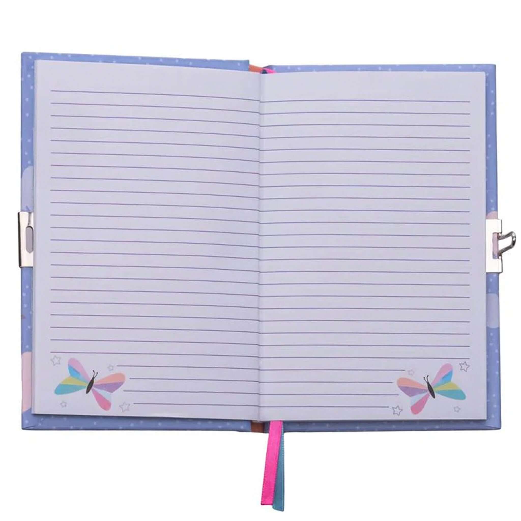 Alt Tag: Floss & Rock My Scented Secret Diary - Fantasy open lined pages with butterfly corners, kids secret diary journal