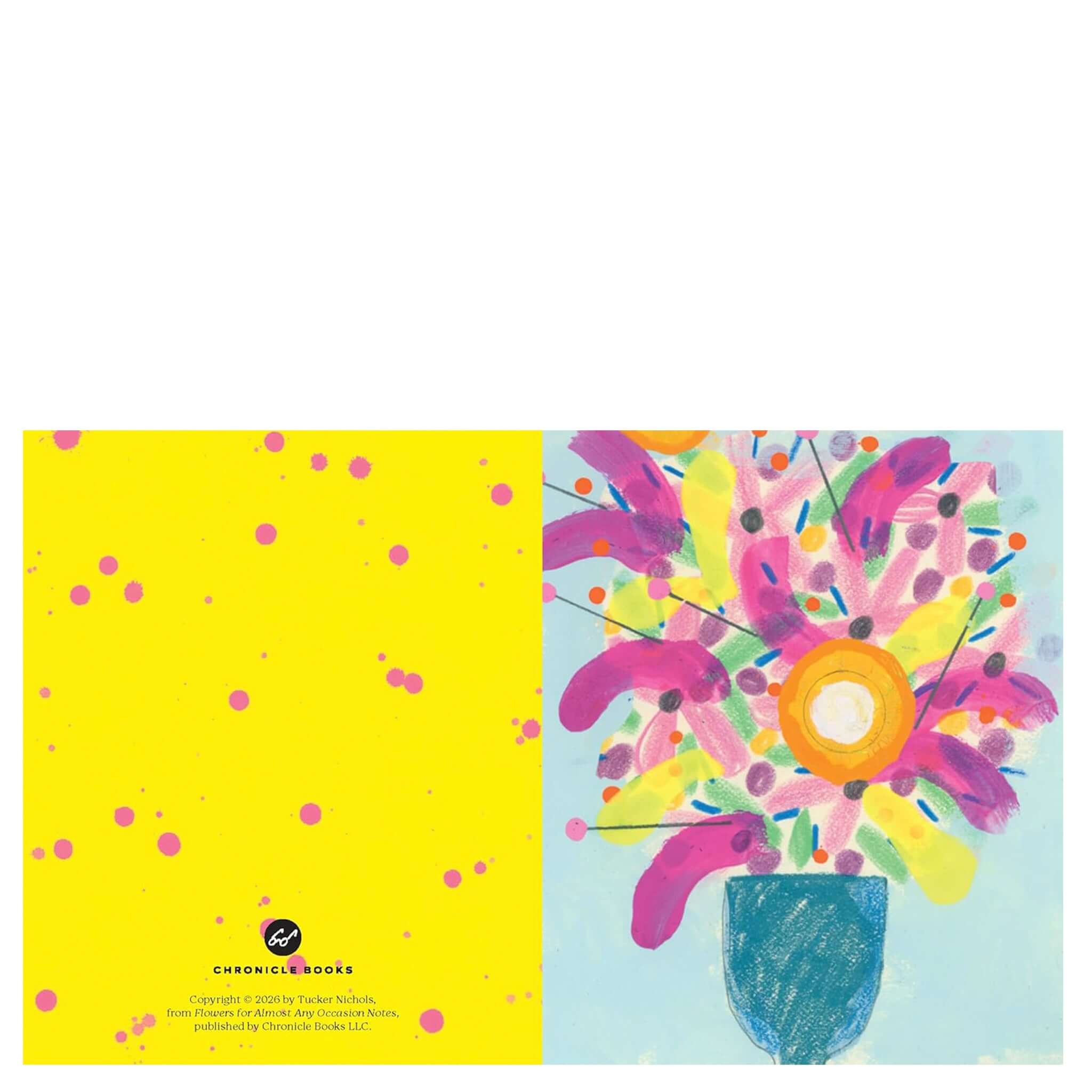 Alt Tag: Flowers for Almost any Occasion Note Cards Set with bright floral artwork notecard, joyful bouquet illustration for thoughtful messages
