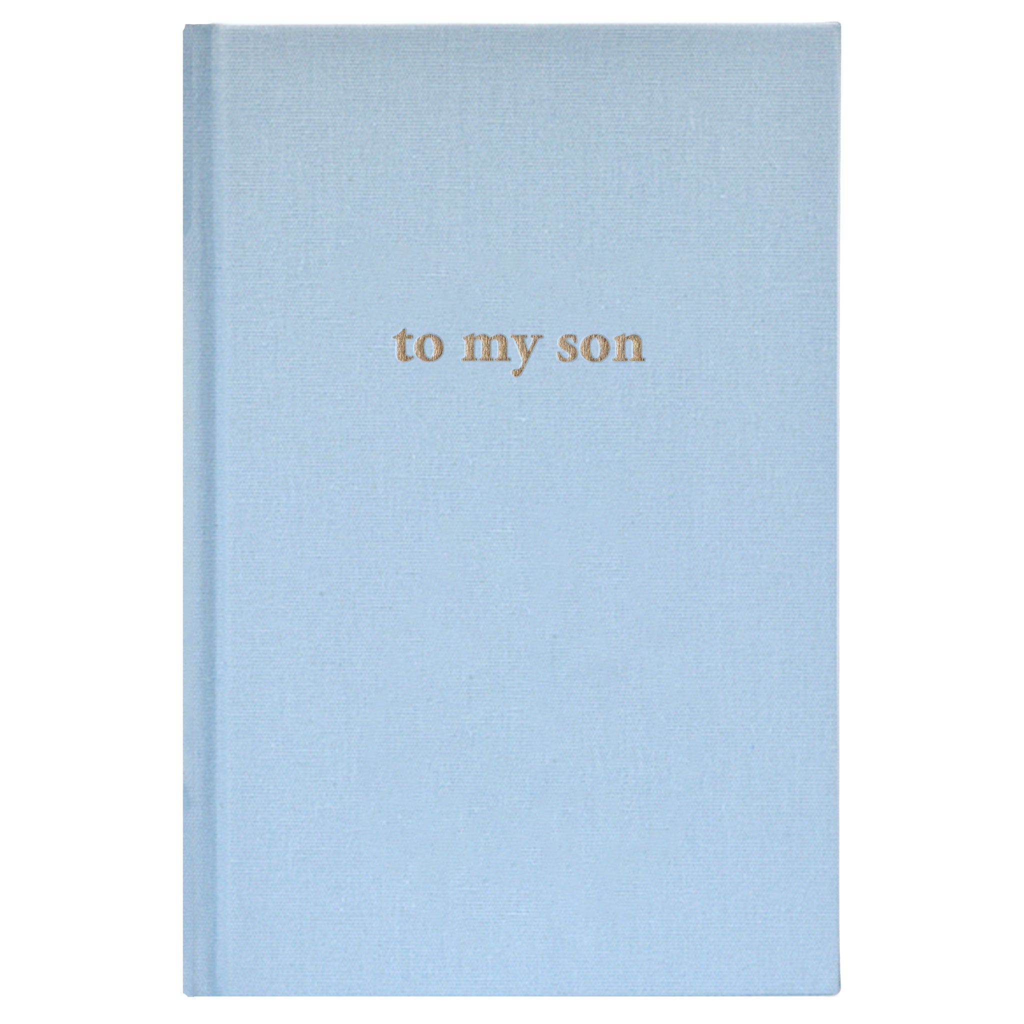 Light blue book with 'to my son' text on a white background