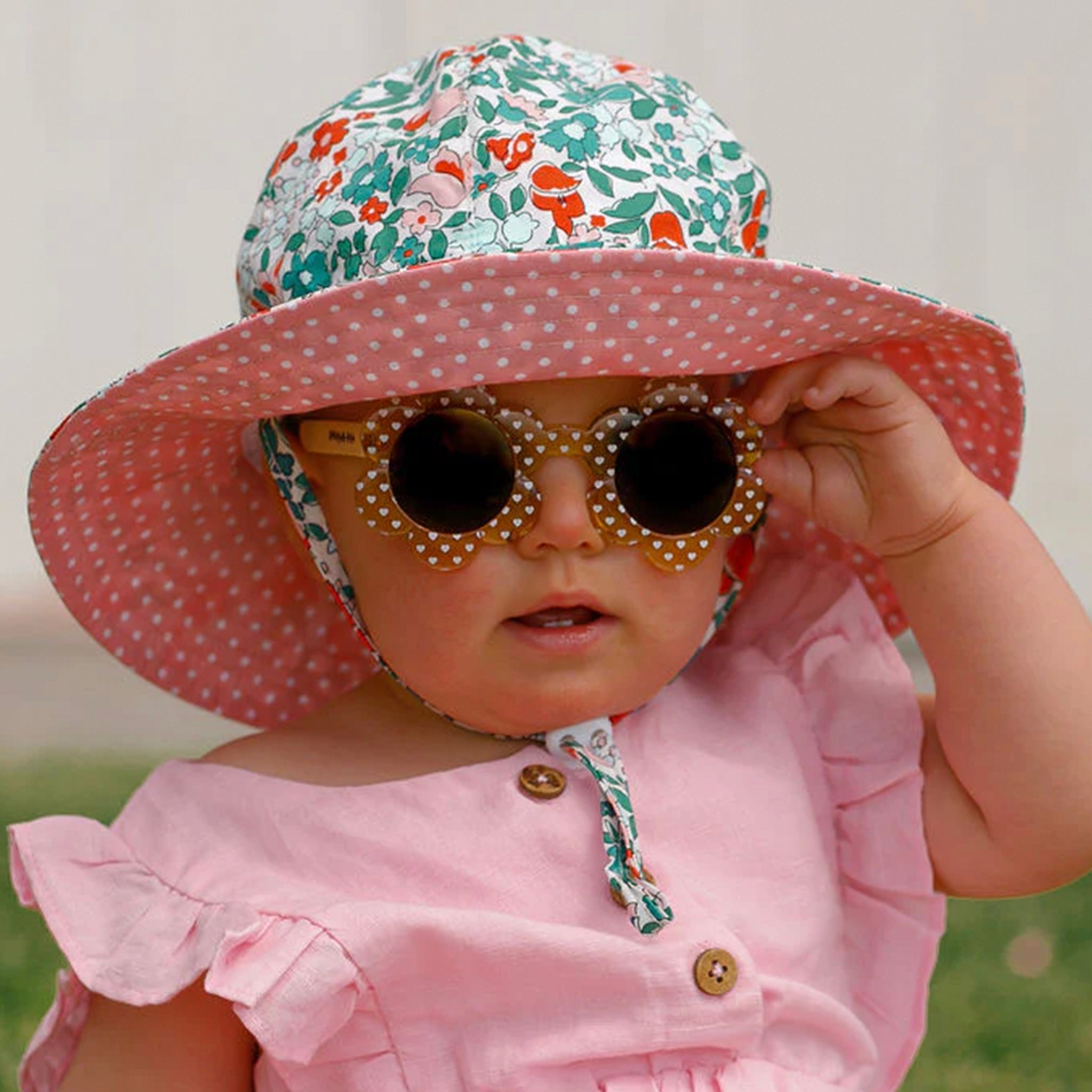 Frankie Ray Kid's Sunglasses Baby Daisy - Crystal Yellow with White Heart