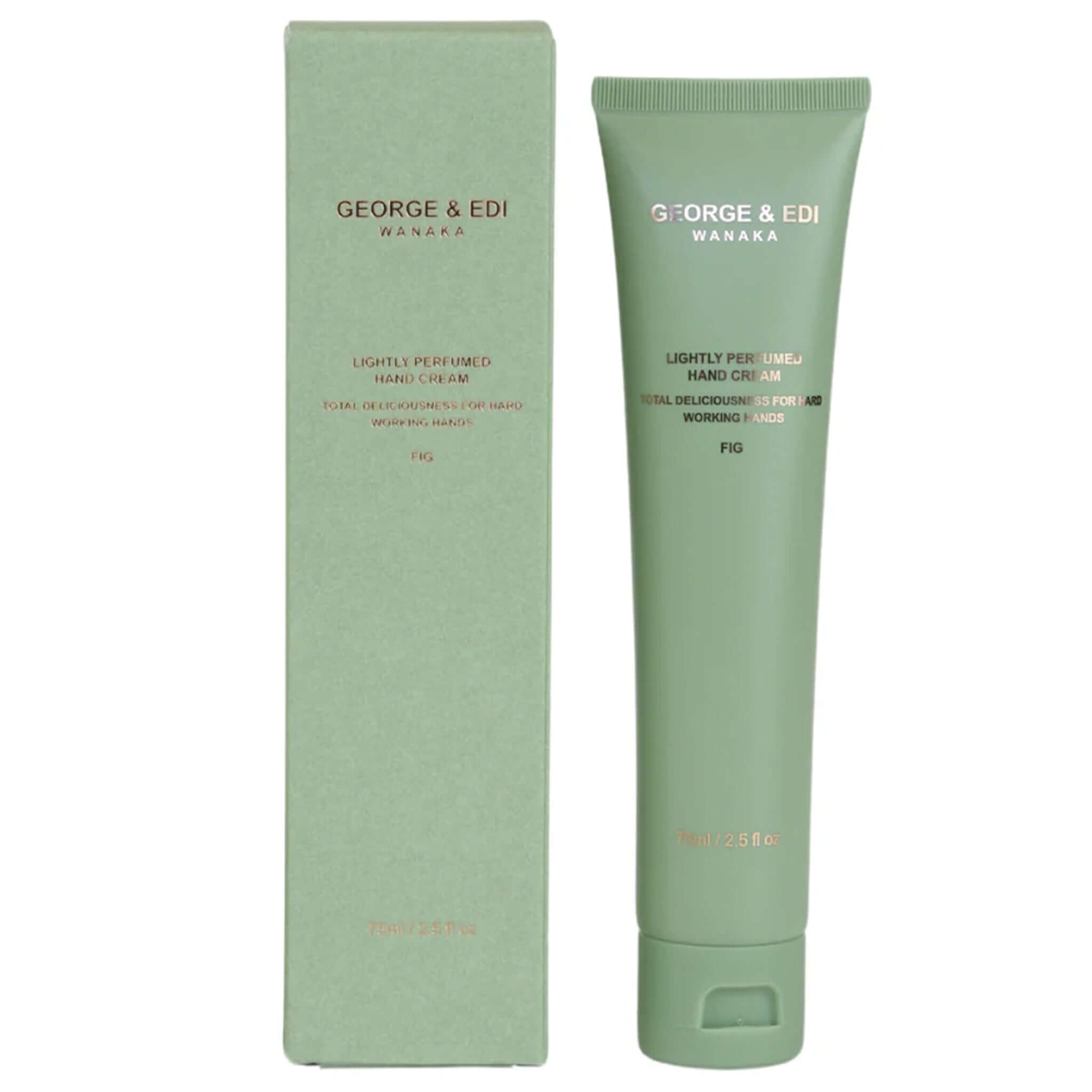 George & Edi Fragrance Hand Cream - Fig in packaging, moisturizing formula for healthy hands.