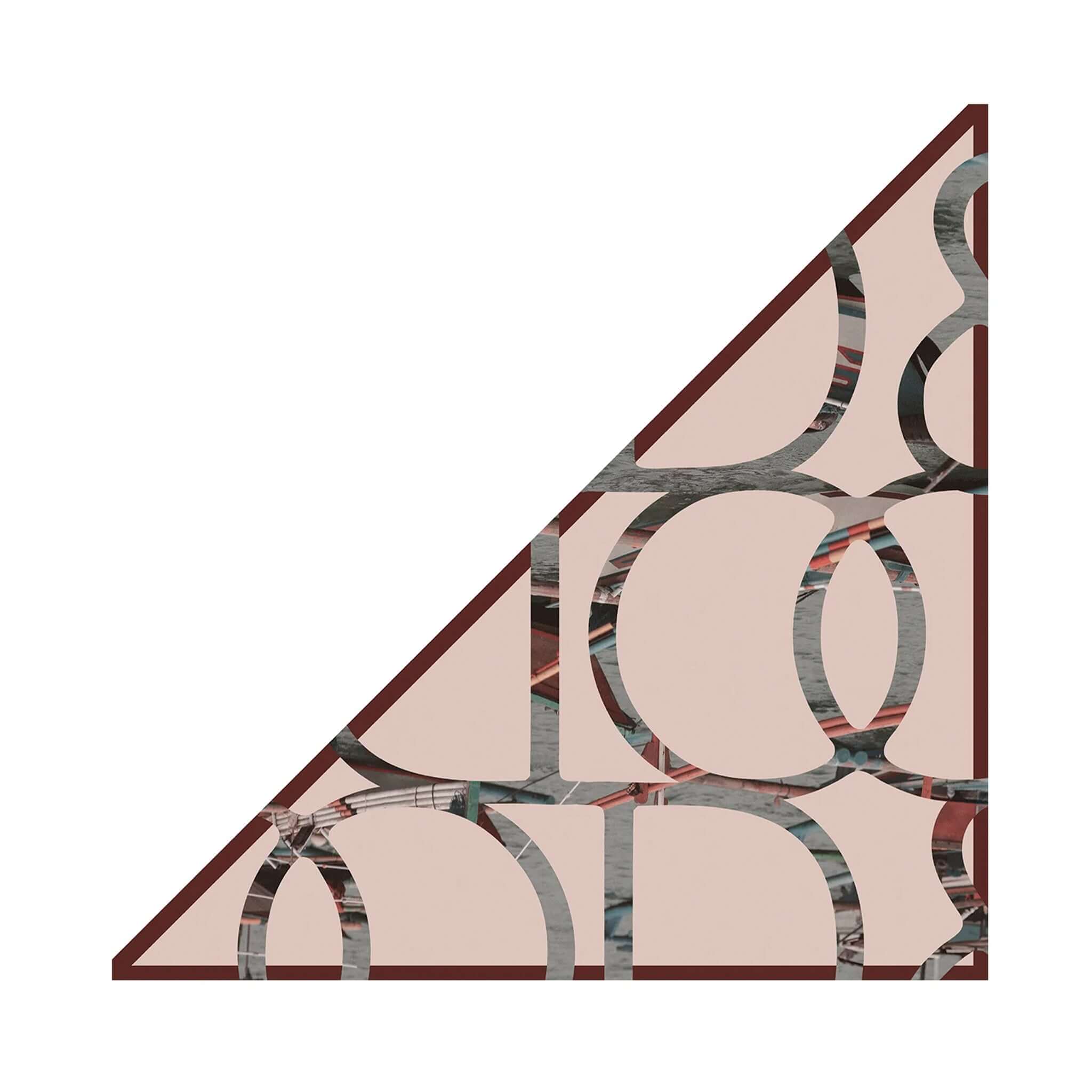Alt Tag: Good & Co Heritage Triangle Wool & Silk Scarf - Blush oversized triangle scarf, wool-silk herringbone weave, double-sided logo print