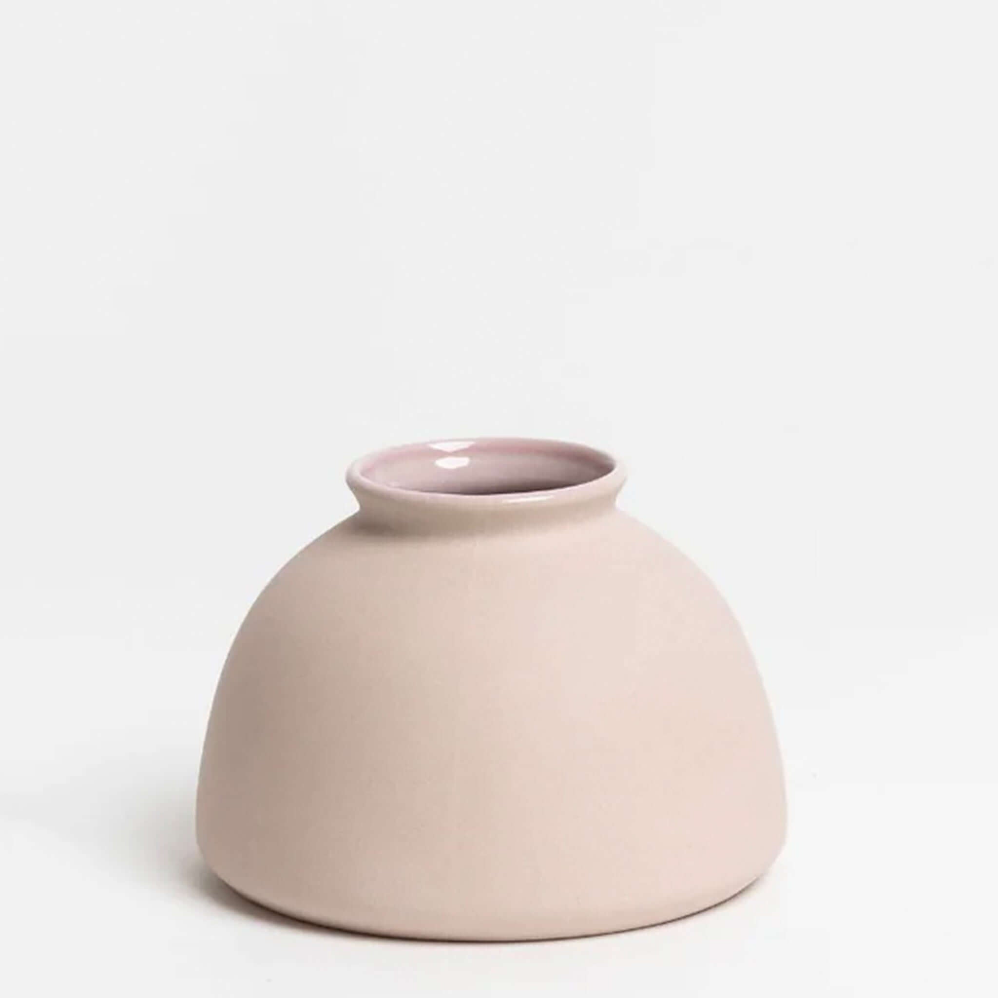 Harmie Ceramic Beau Vase - Blush Pink showcasing a handcrafted, organic design in soft stoneware.