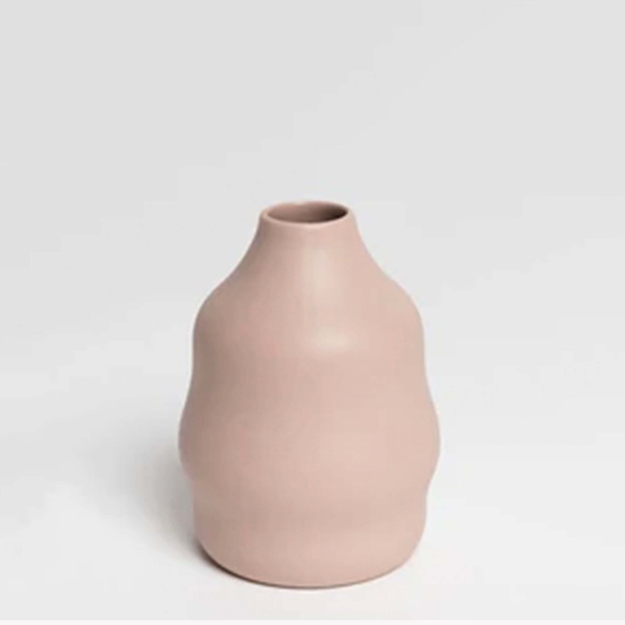 Harmie Ceramic Rosie Vase - Blush Pink, organic ceramic vase in soft blush color, perfect for home decor.