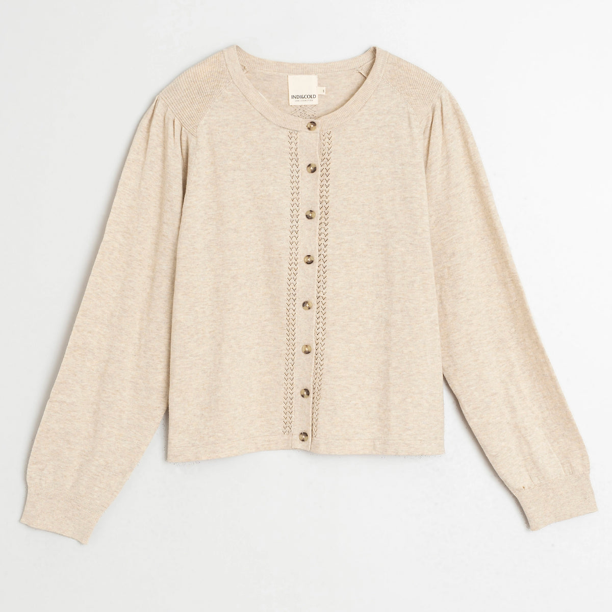 Indi & Cold Organic Cotton Cardigan - Beige